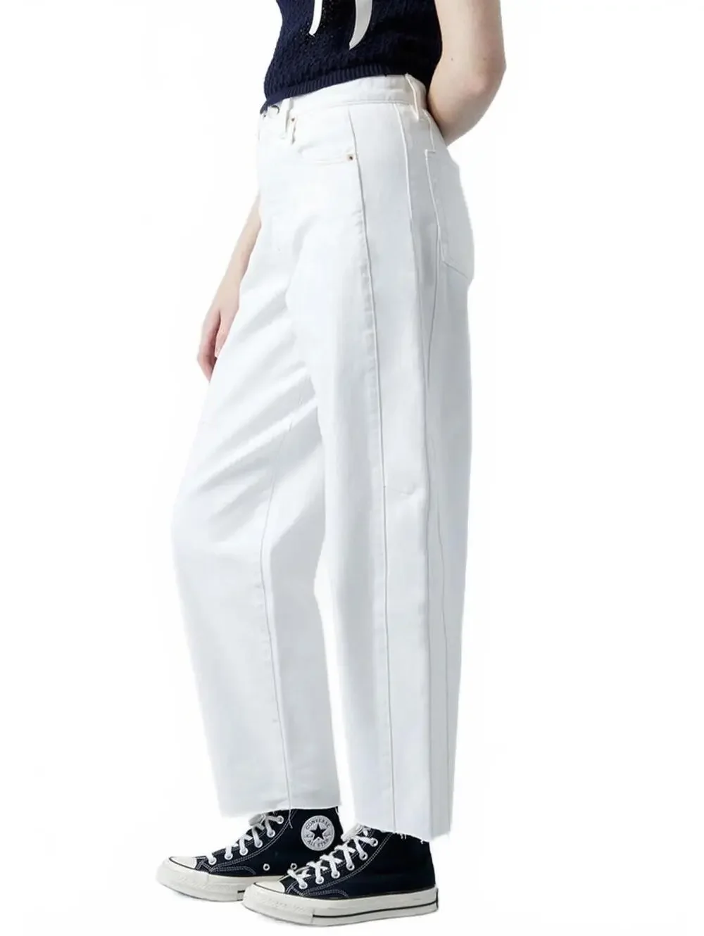 Pacsun Eco White Barrel Jeans NWT White Rose Size 25